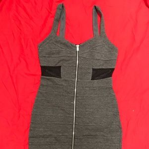 Express Ribbed Zip Front Midi Dress Size 0